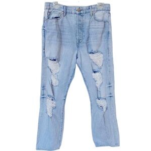 Good American Jeans Good Straight Light Blue Distressed Women's Size 10/30